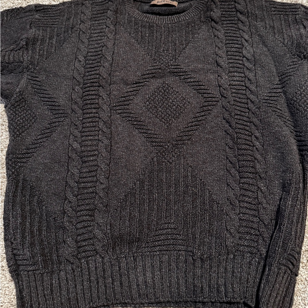 Jantzen Charcoal Knit Pullover Vintage Made in USA L